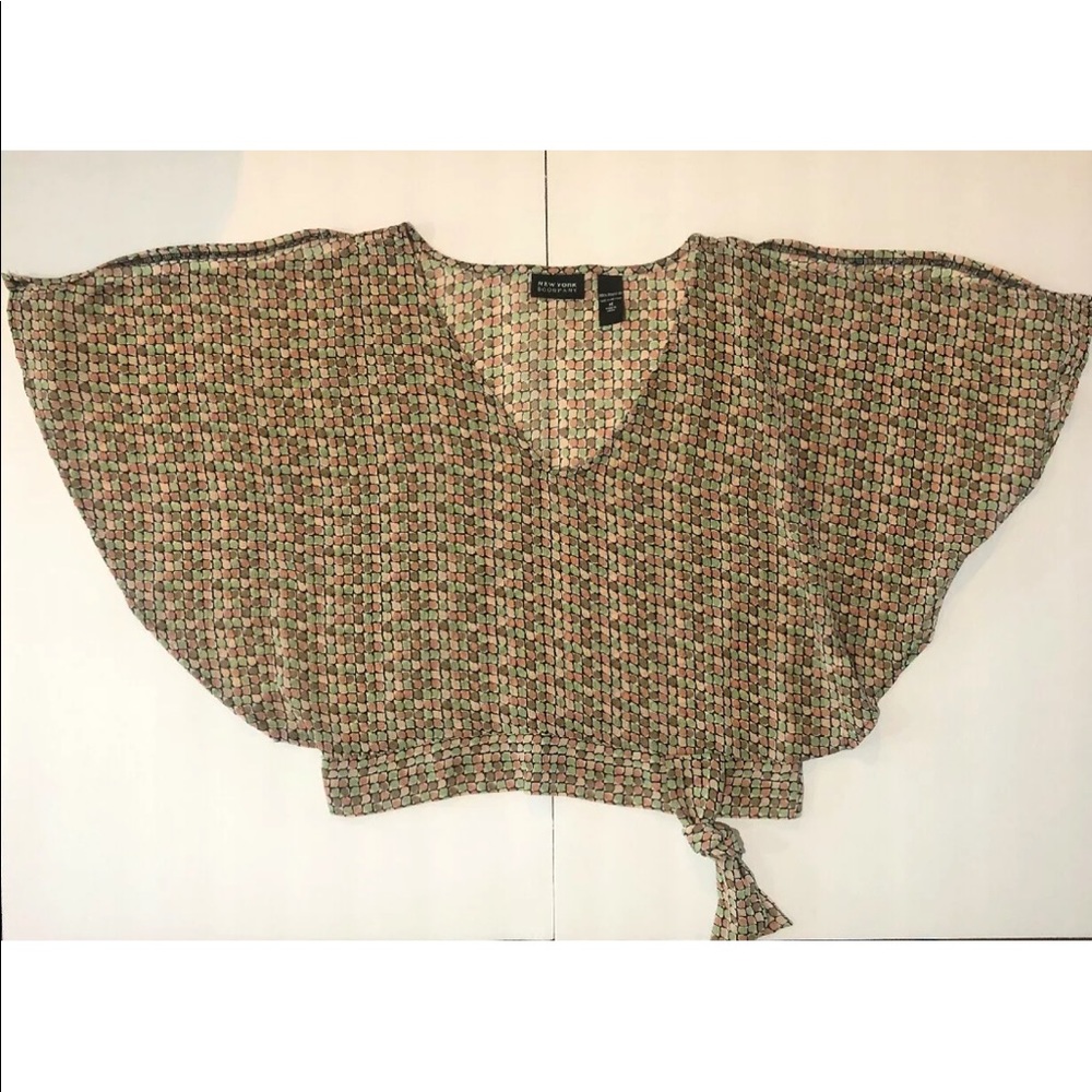 New York & Company Womens Patterned Blouse Top